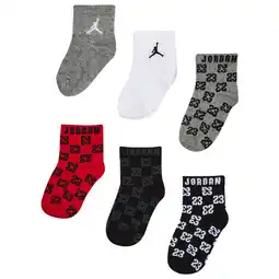 Foot Locker Jordan Kids Crew 6 Pack Unisex Sokken - Grijs - Maat: 12 - 24 MONTHS - Foot Locker aanbieding
