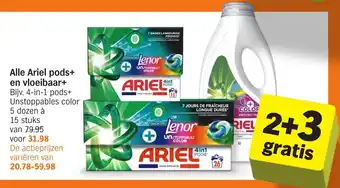 Albert Heijn Alle Ariel pods+ en vloeibaar+ aanbieding