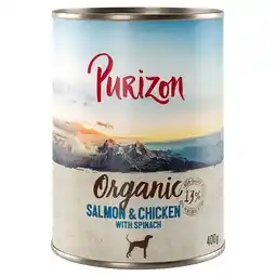 Zooplus 24 x 400g Organic Zalm en Kip met Spinazie Purizon Hondenvoer aanbieding