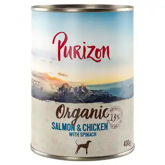 Zooplus 24 x 400g Organic Zalm en Kip met Spinazie Purizon Hondenvoer aanbieding