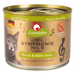 Zooplus 6x200g GranataPet Symfonie Kalf & Gevogelte Kattenvoer aanbieding