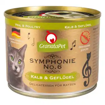 Zooplus 6x200g GranataPet Symfonie Kalf & Gevogelte Kattenvoer aanbieding