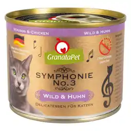 Zooplus 6x200g GranataPet Symfonie Wild & Kip Kattenvoer aanbieding