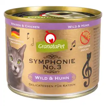 Zooplus 6x200g GranataPet Symfonie Wild & Kip Kattenvoer aanbieding