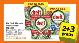 Albert Heijn Alle Dreft Platinum Plus vaatwas- capsules aanbieding