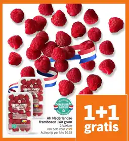 Albert Heijn AH Nederlandse frambozen aanbieding