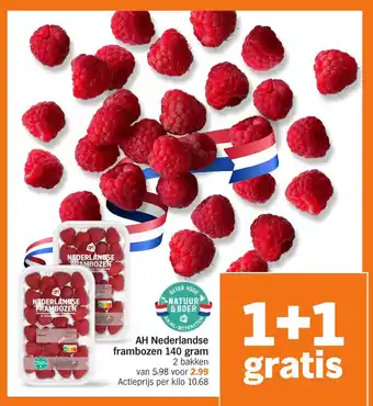 Albert Heijn AH Nederlandse frambozen aanbieding
