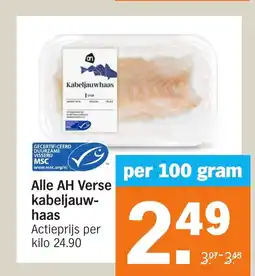 Albert Heijn Alle AH Verse kabeljauw- haas aanbieding