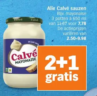 Albert Heijn Alle Calvé sauzen aanbieding