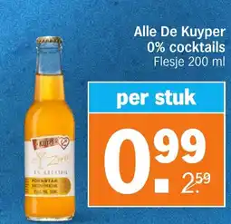 Albert Heijn Alle De Kuyper 0% cocktails aanbieding