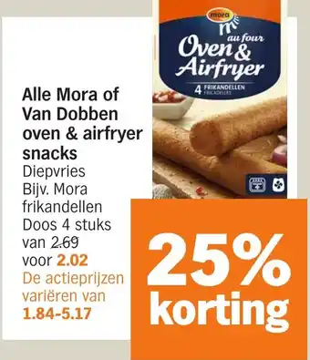 Albert Heijn Alle Mora of Van Dobben oven & airfryer snacks aanbieding
