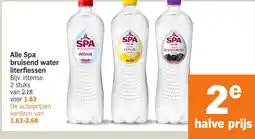 Albert Heijn Alle Spa bruisend water literflessen aanbieding