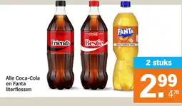 Albert Heijn Alle Coca-Cola en Fanta literflessen aanbieding