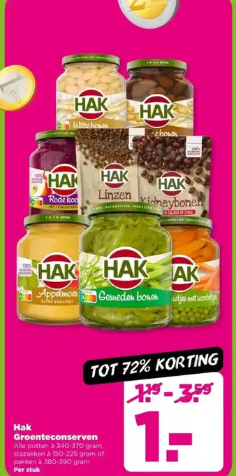 PLUS Hak Groenteconserven aanbieding