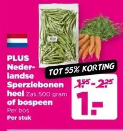 PLUS PLUS Neder landse Sperziebonen heel of bospeen aanbieding