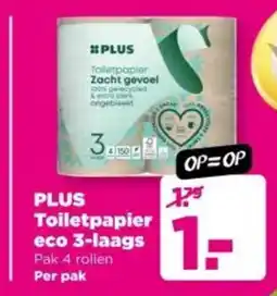 PLUS PLUS Toiletpapier eco 3-laags aanbieding