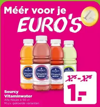 PLUS Sourcy Vitaminwater aanbieding