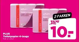 PLUS PLUS Toiletpapier 4-laags aanbieding