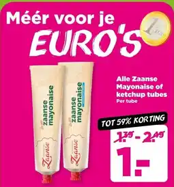 PLUS Alle Zaanse Mayonaise of ketchup tubes aanbieding