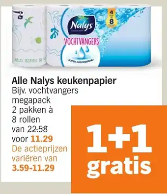 Albert Heijn Alle Nalys keukenpapier aanbieding