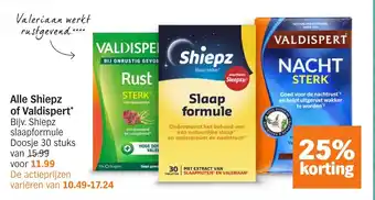 Albert Heijn Alle Shiepz of Valdispert aanbieding