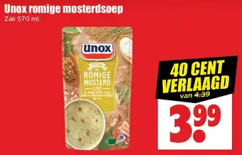 Dirk Unox romige mosterdsoep aanbieding