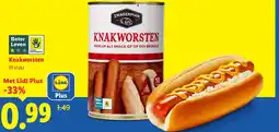 Lidl Knakworsten aanbieding
