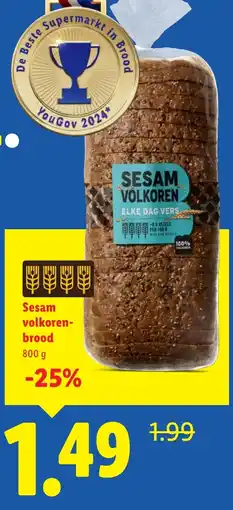 Lidl Sesam volkoren Brood aanbieding