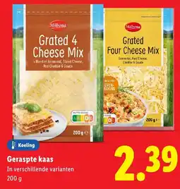 Lidl Geraspte kaas aanbieding