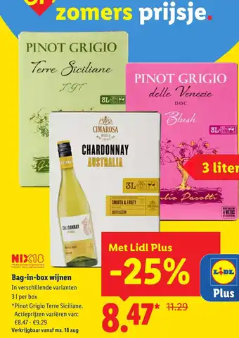 Lidl Bag-in-box wijnen aanbieding