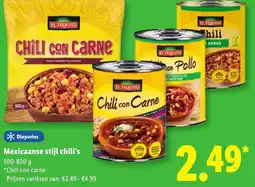 Lidl Mexicaanse stijl chili's aanbieding
