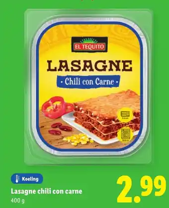 Lidl Lasagne chili con carne aanbieding