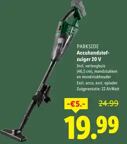 Lidl Parkside Accuhandstof zuiger 20 V aanbieding