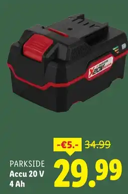 Lidl Parkside Accu 20 V 4 Ah aanbieding