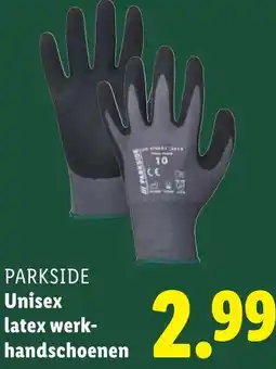 Lidl Parkside Unisex latex werk handschoenen aanbieding