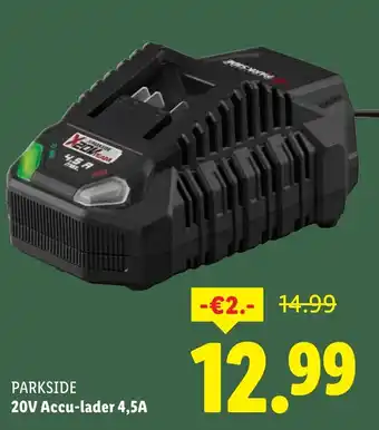 Lidl Parkside 20V Accu-lader 4,5A aanbieding