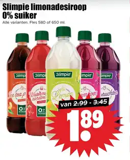 Dirk Slimpie limonadesiroop 0% suiker aanbieding