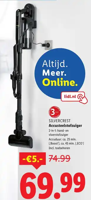 Lidl Silvercrest Accusteelstofzuiger aanbieding