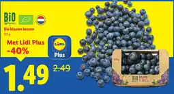 Lidl Bio blauwe bessen aanbieding
