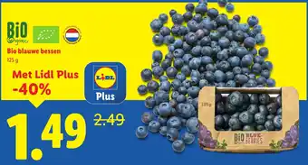 Lidl Bio blauwe bessen aanbieding