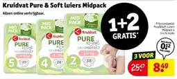 Kruidvat Kruidvat Pure & Soft luiers Midpack aanbieding