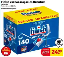 Kruidvat Finish vaatwascapsules Quantum aanbieding