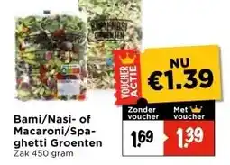 Vomar Voordeelmarkt Bami/Nasi- of Macaroni/Spa- ghetti Groenten aanbieding