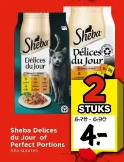 Vomar Voordeelmarkt Sheba Delices du Jour of Perfect Portions aanbieding