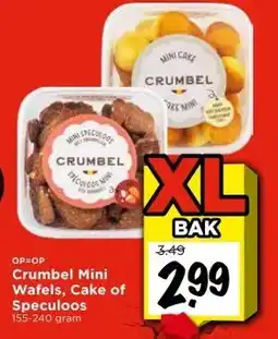 Vomar Voordeelmarkt Crumbel Mini Wafels, Cake of Speculoos 155-240 gram aanbieding
