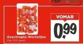 Vomar Voordeelmarkt Geschrapte Worteltjes aanbieding