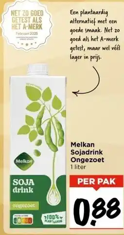 Vomar Voordeelmarkt Melkan Sojadrink Ongezoet aanbieding