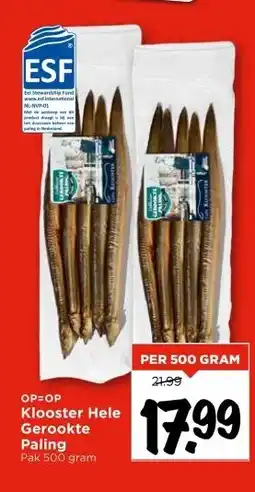 Vomar Voordeelmarkt Klooster Hele Gerookte Paling aanbieding