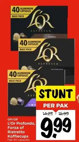Vomar Voordeelmarkt L'Or Profondo, Forza of Ristretto Koffiecups aanbieding