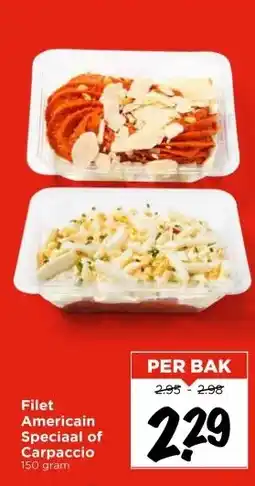 Vomar Voordeelmarkt Filet Americain Speciaal of Carpaccio aanbieding